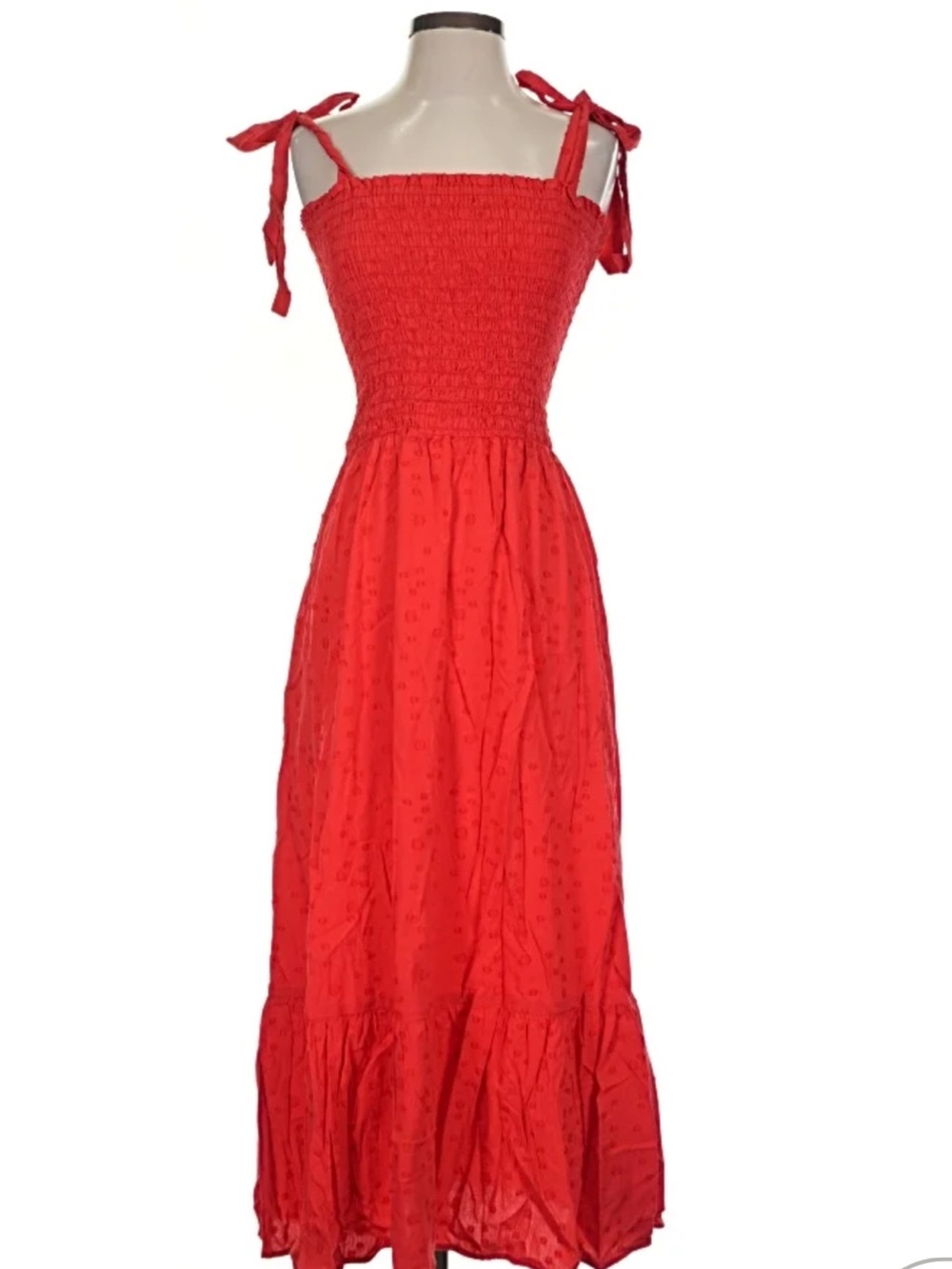 Self Contrast Women's Red maxi dress Bow Shoulders
